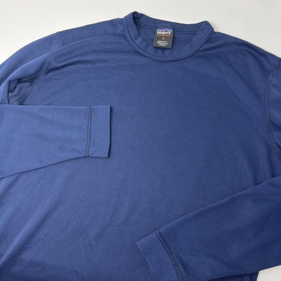 Vintage Patagonia‎ Capilene Blue Shirt Long Sleeve USA Made Men’s Size Small - Picture 1 of 7